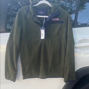 Vineyard Vines Forest Green Fleece Pullover
